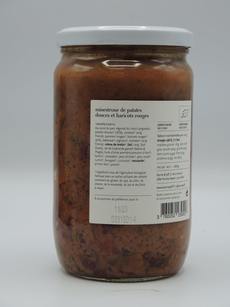 Minestrone de patates douces et haricots rouges, 680g, Karine & Jeff