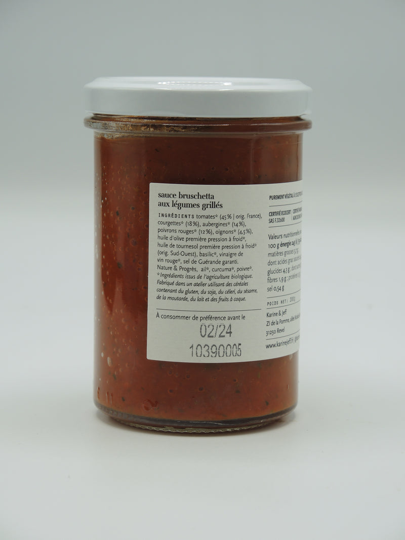Sauce bruschetta aux légumes grillés, 200g, Karine & Jeff