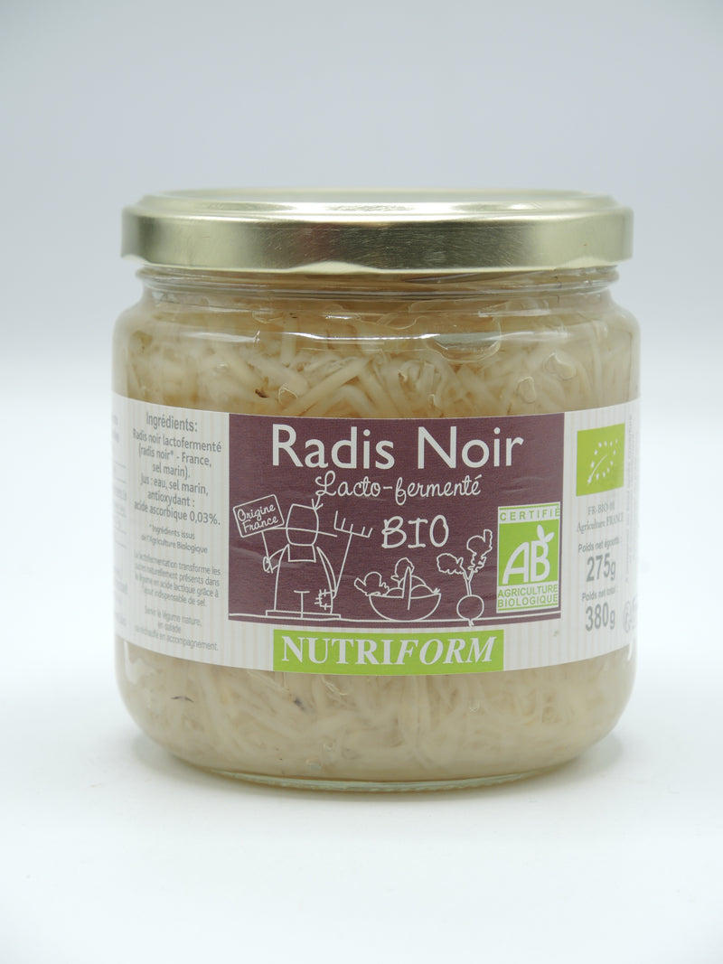 Radis noir lacto-fermenté, 380g, Nutriform