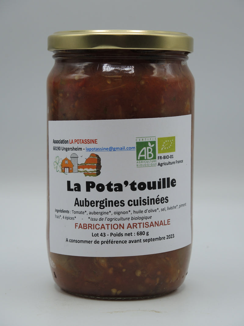 Aubergines cuisinées, 670g, la Potassine d'Alsace