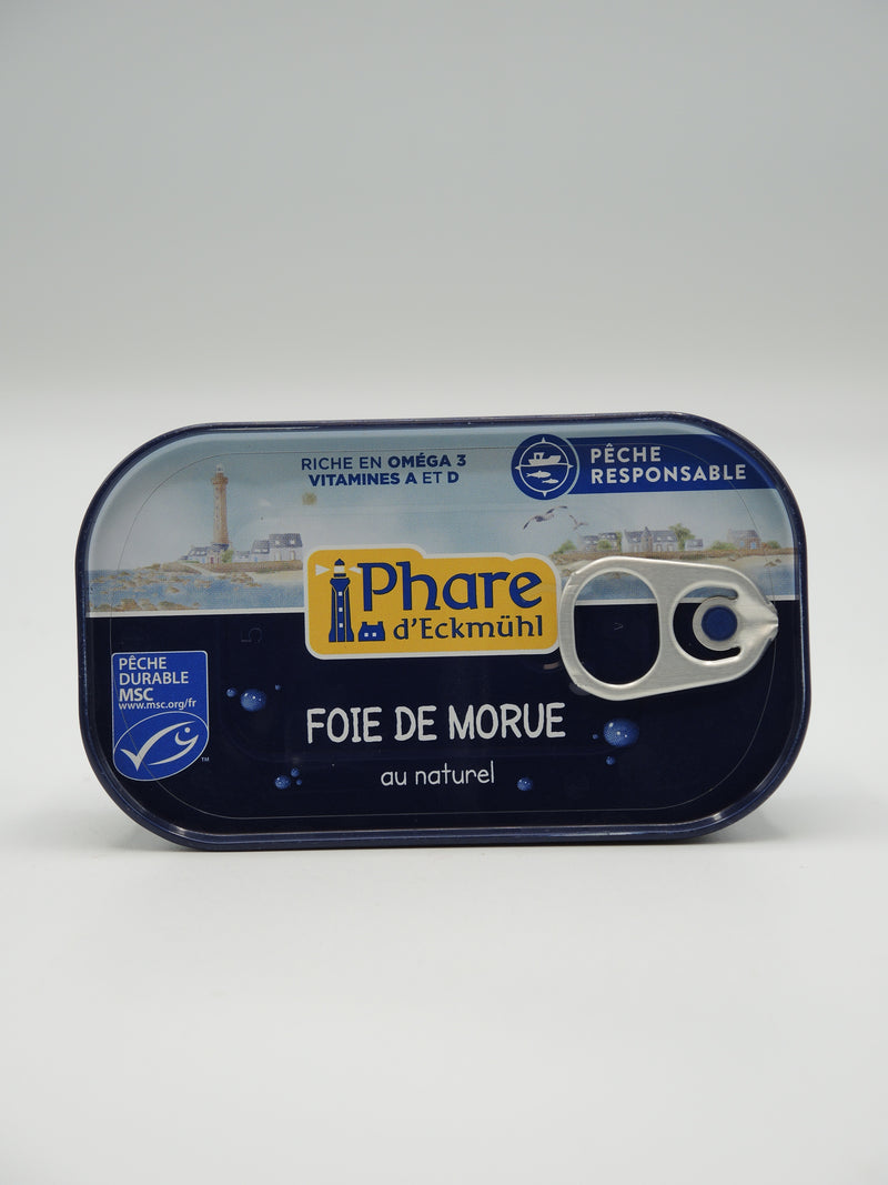 Foie de morue au naturel, 121g, Phare d'Eckmühl