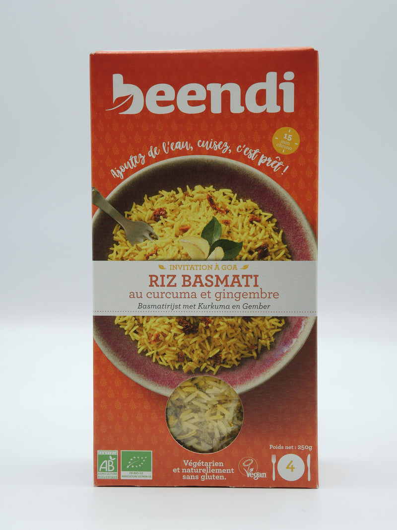 Riz basmati au curcuma et gingembre, 250g, Beendhi