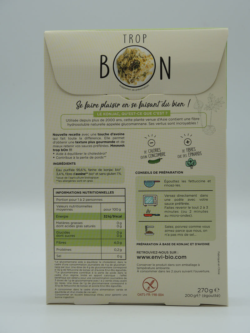 Fettucine "konjac & avoine", 270g, Envi-Bio