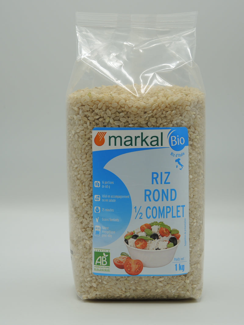 Riz rond 1/2 complet, 1kg, Markal