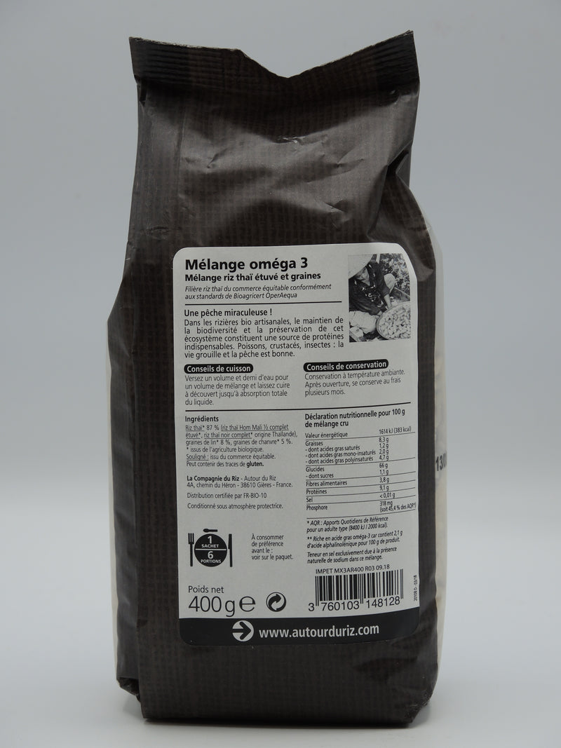 Riz cuisson rapide, MÉLANGE OMÉGA 3, 500g, Autour du riz