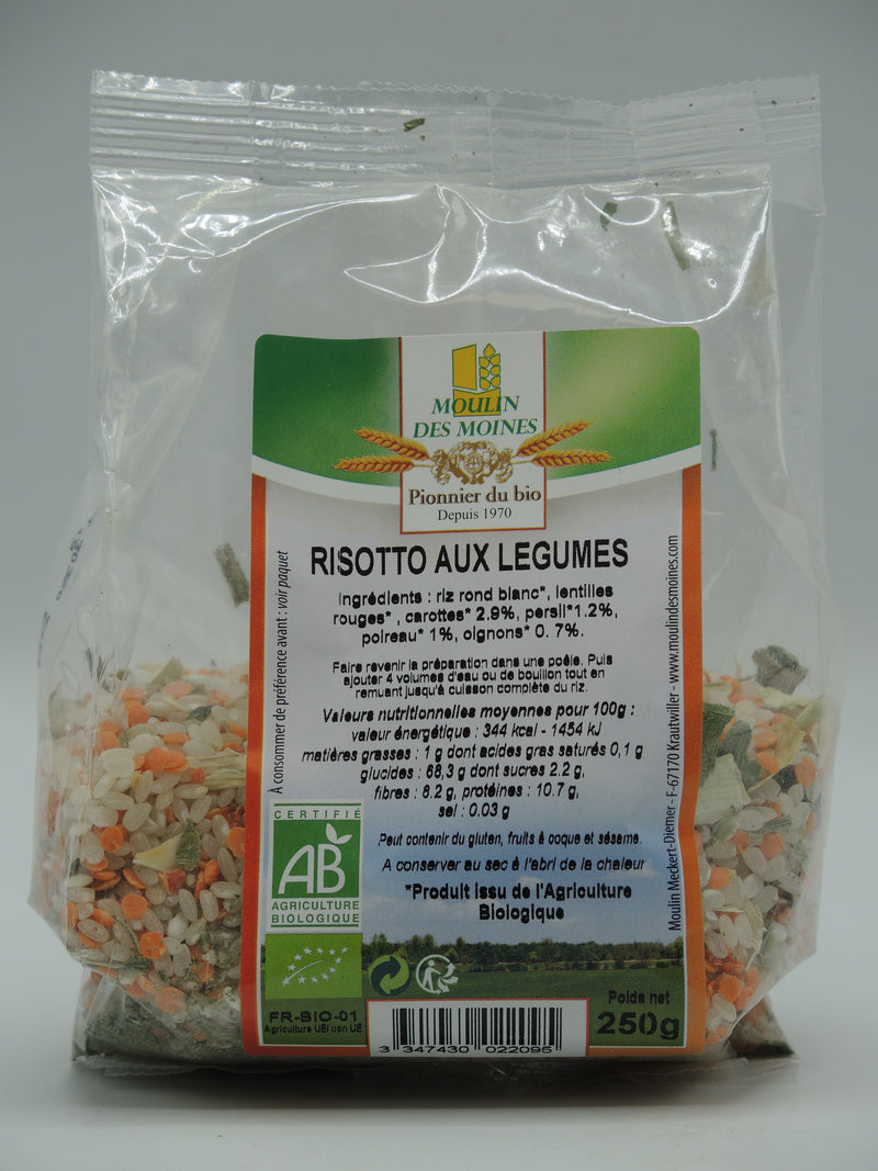 Risotto aux légumes 250g bio, Moulin des moines