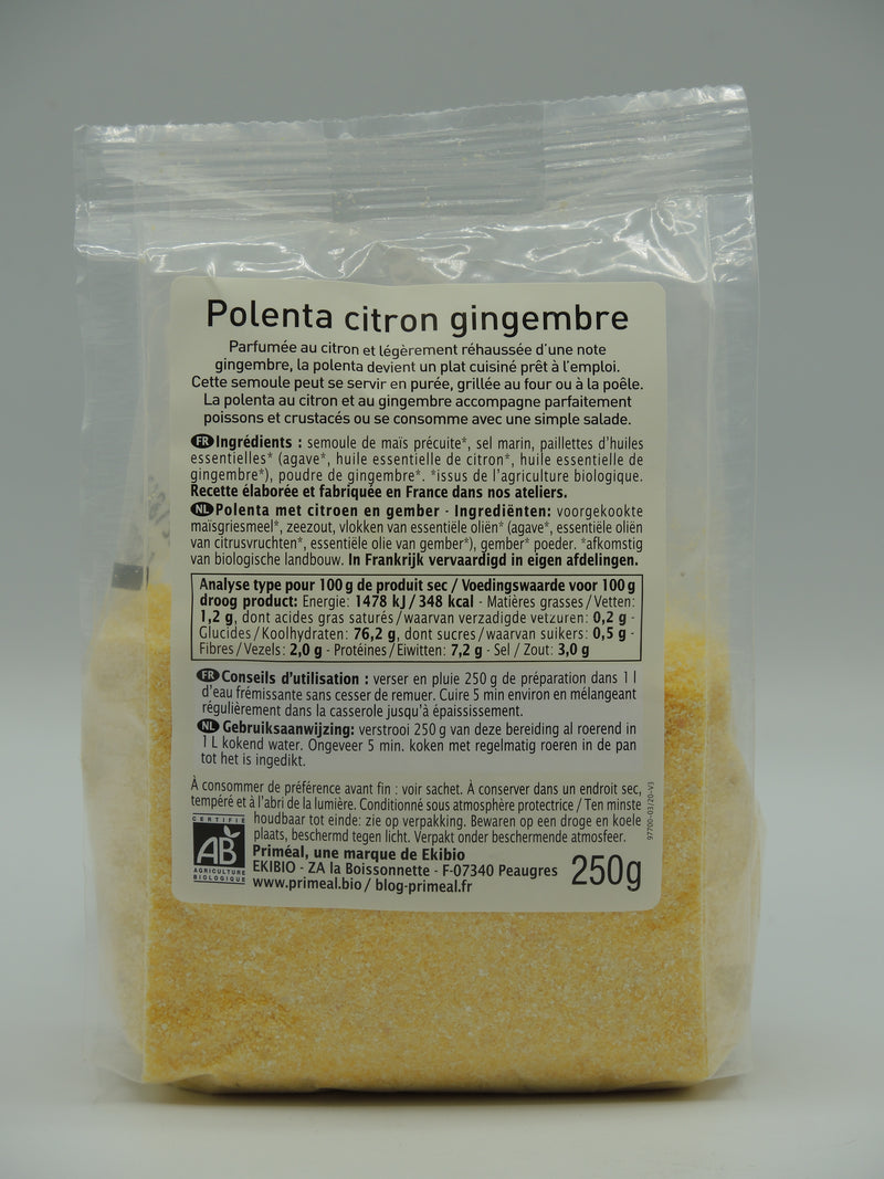 Polenta citron & gingembre, 250g, Priméal