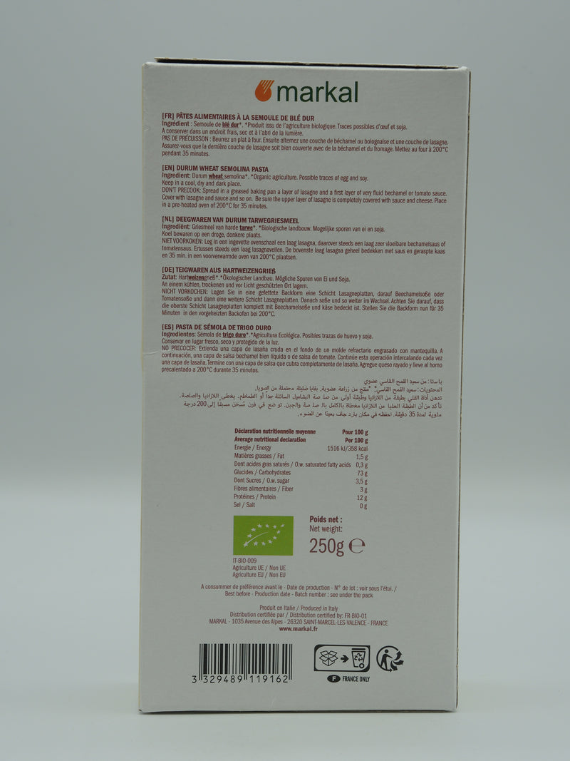 Lasagnes blanches, 250g, Markal
