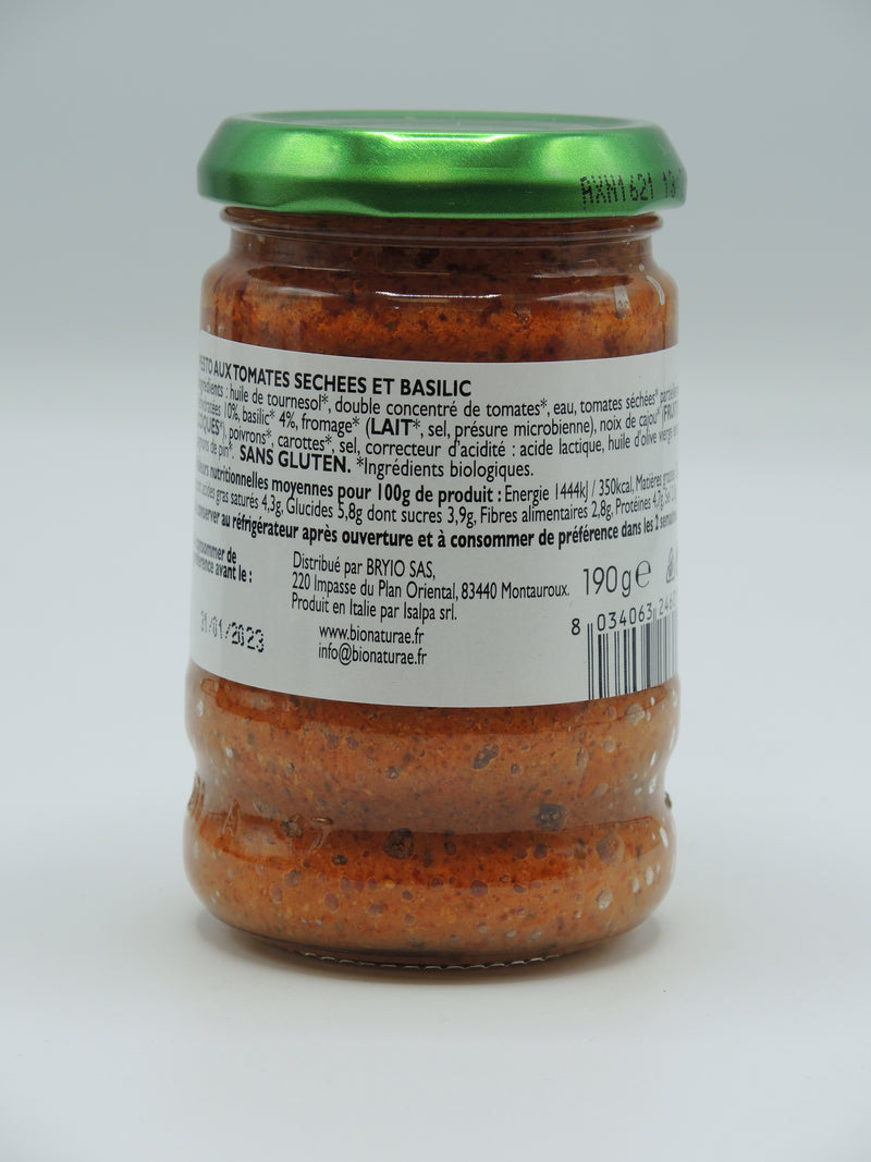 Pesto aux tomates séchées, 190g, Bionaturae