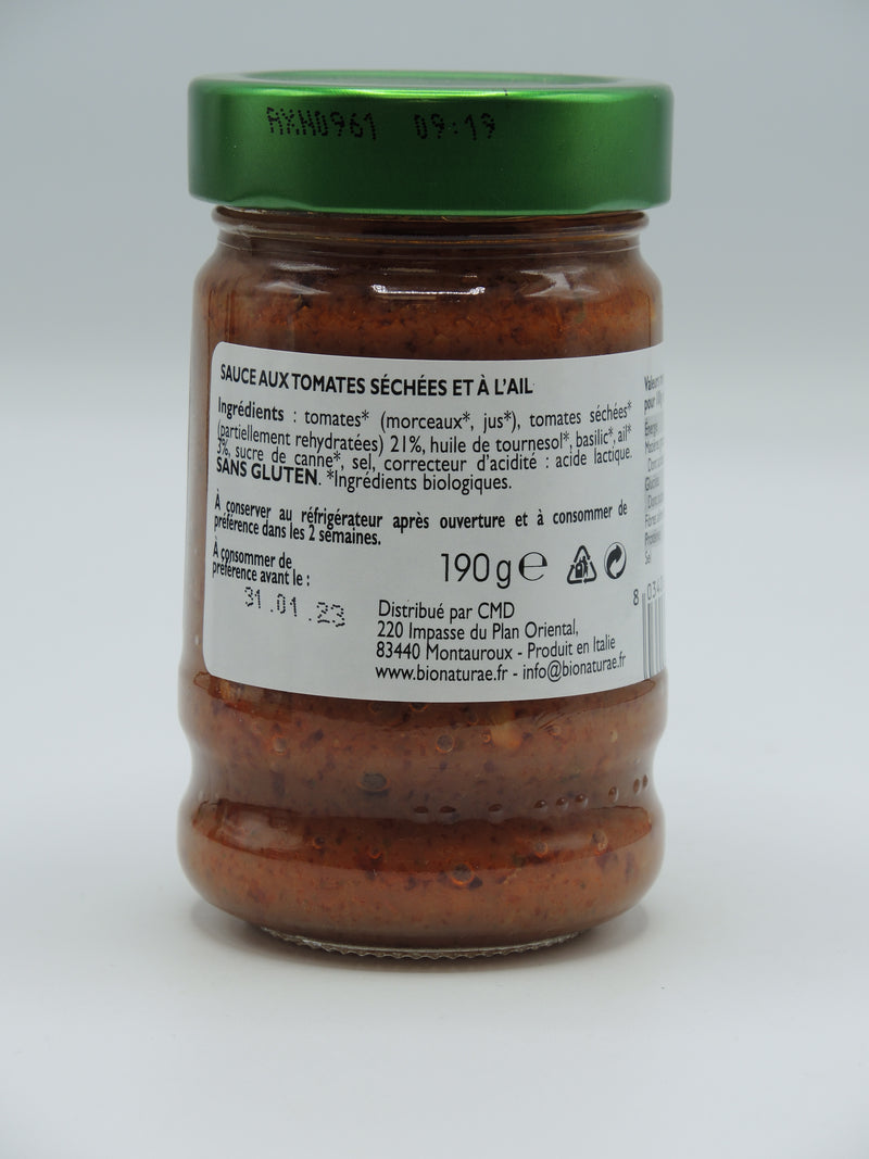 Sauce tomates séchées & ail, 190g, Bionaturae