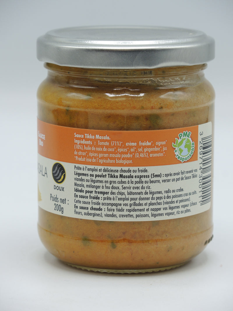 SAUCE TIKKA MASALA BIO, 200g, le Voyage de Mamabé