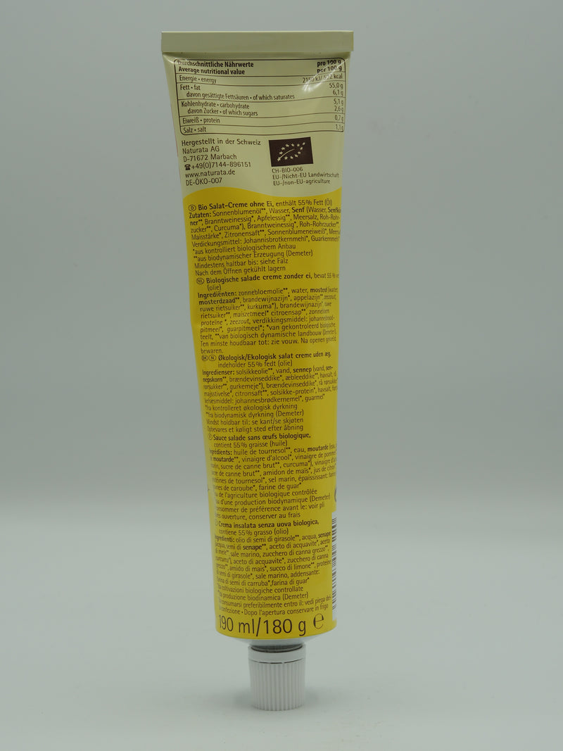 Sauce mayonnaise sans oeufs, 180g, Naturata