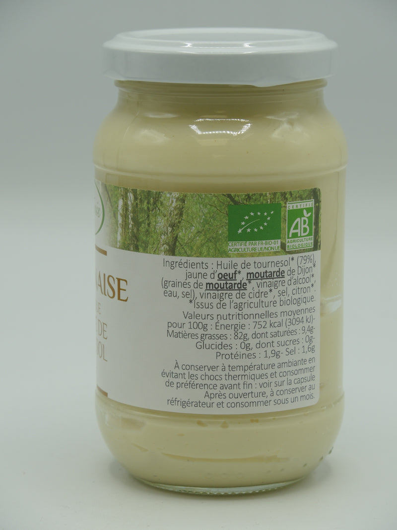 Mayonnaise bio à l'huile de tournesol, 245g, Delouis