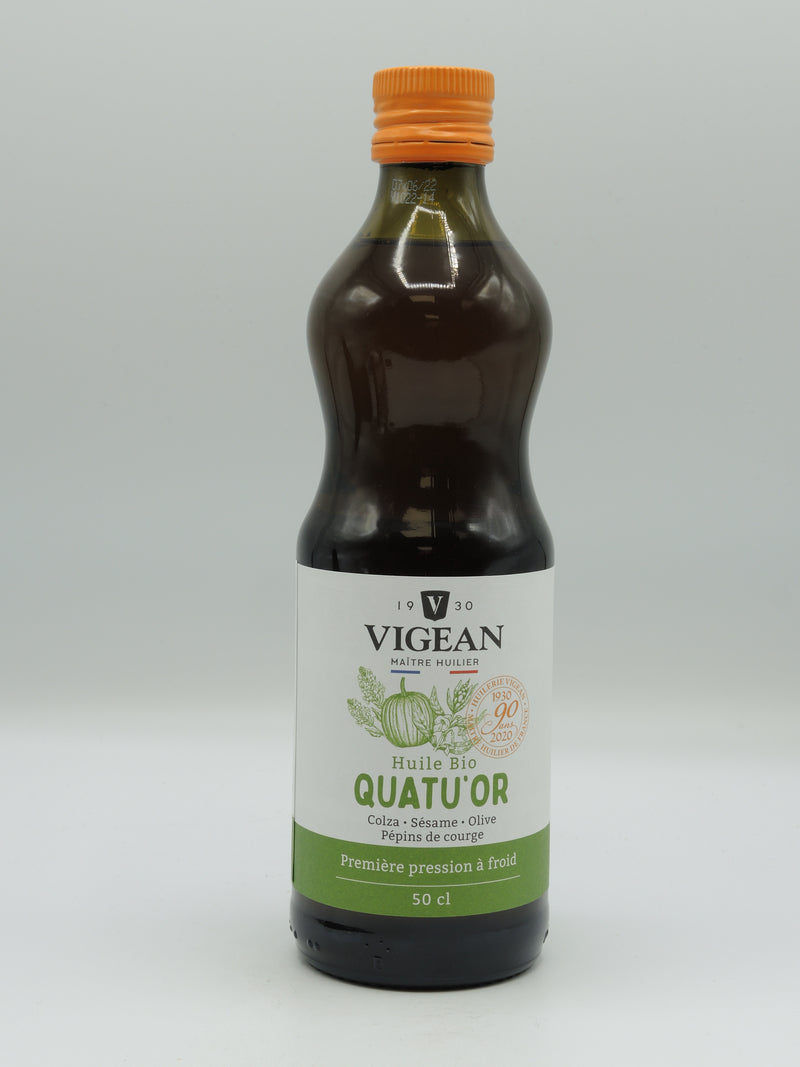 Huile bio Quatu'or, 50cl, Vigean