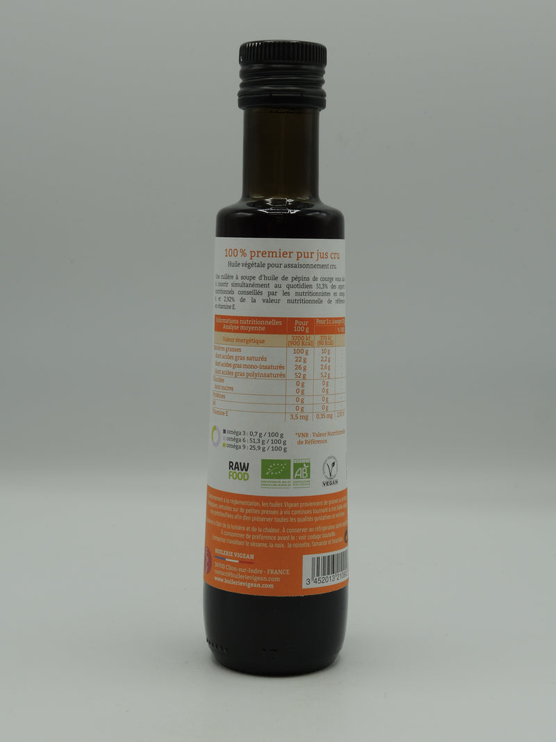 Huile vierge bio, Pépins de courge, Vigean