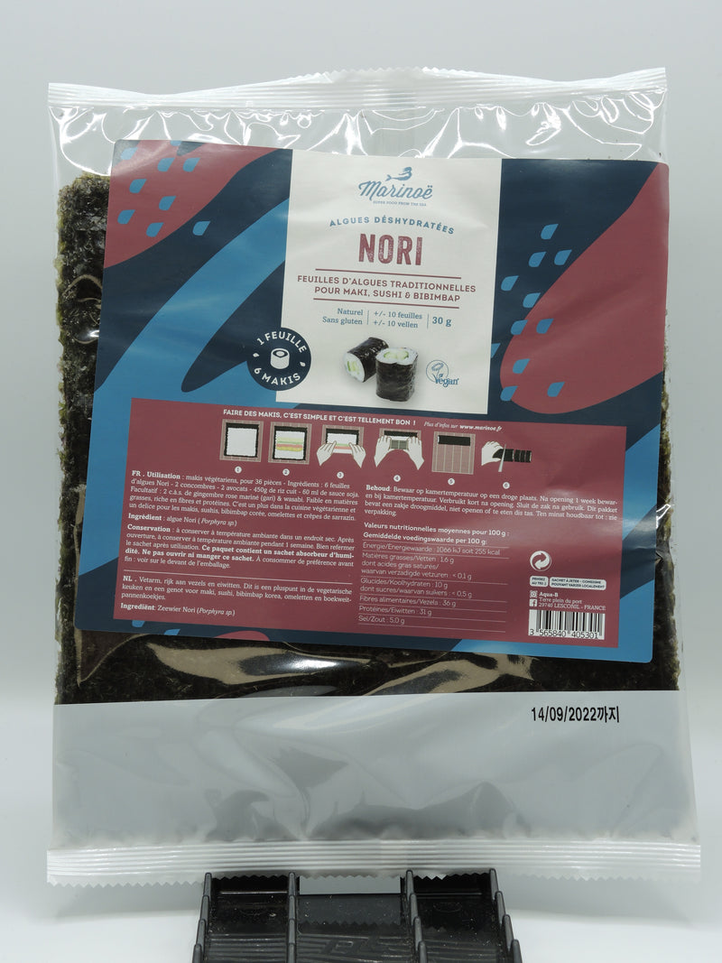 Feuilles de Nori pour Sushi - x10, Marinoë