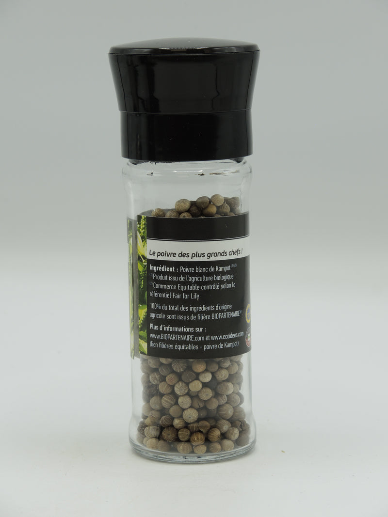 Poivre blanc de Kampot, 45g, Ecoidées