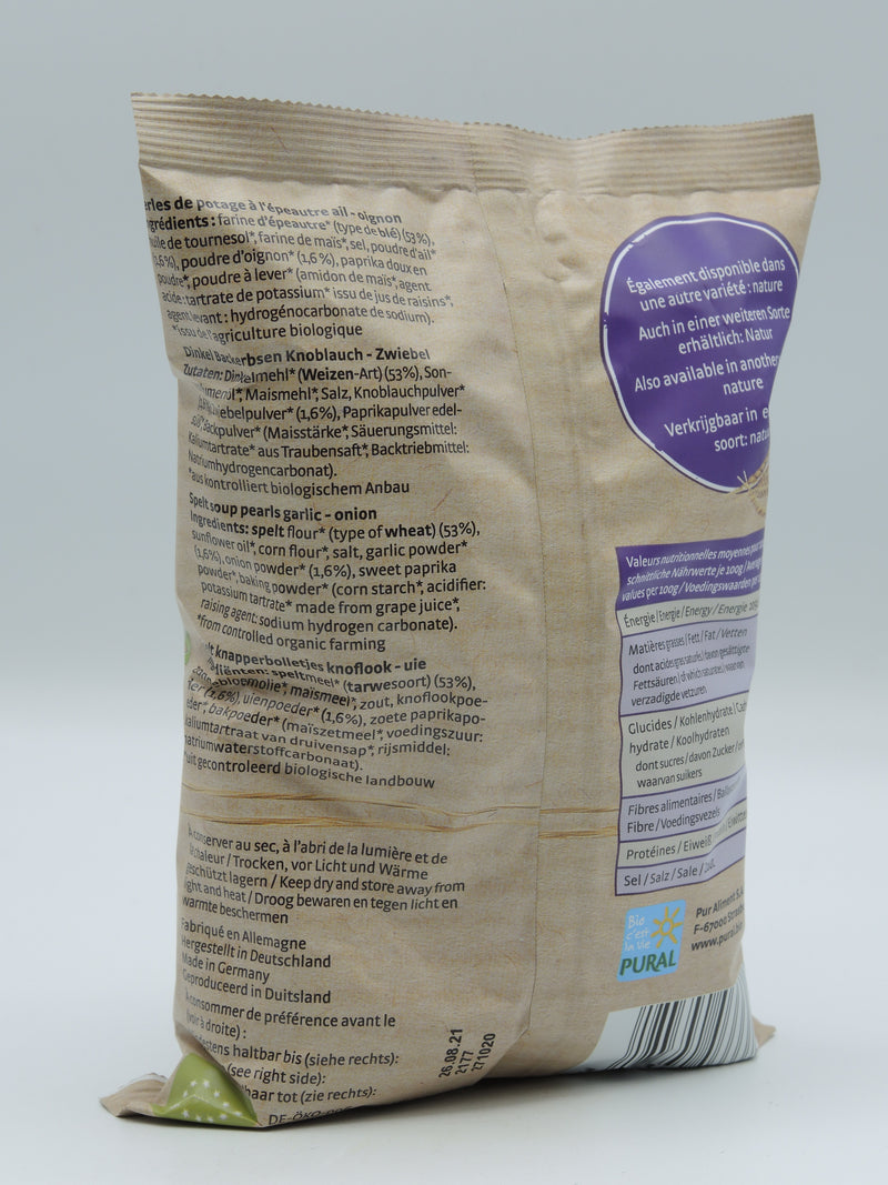Perles de potage à l'épeautre ail oignon 125 g, Pural