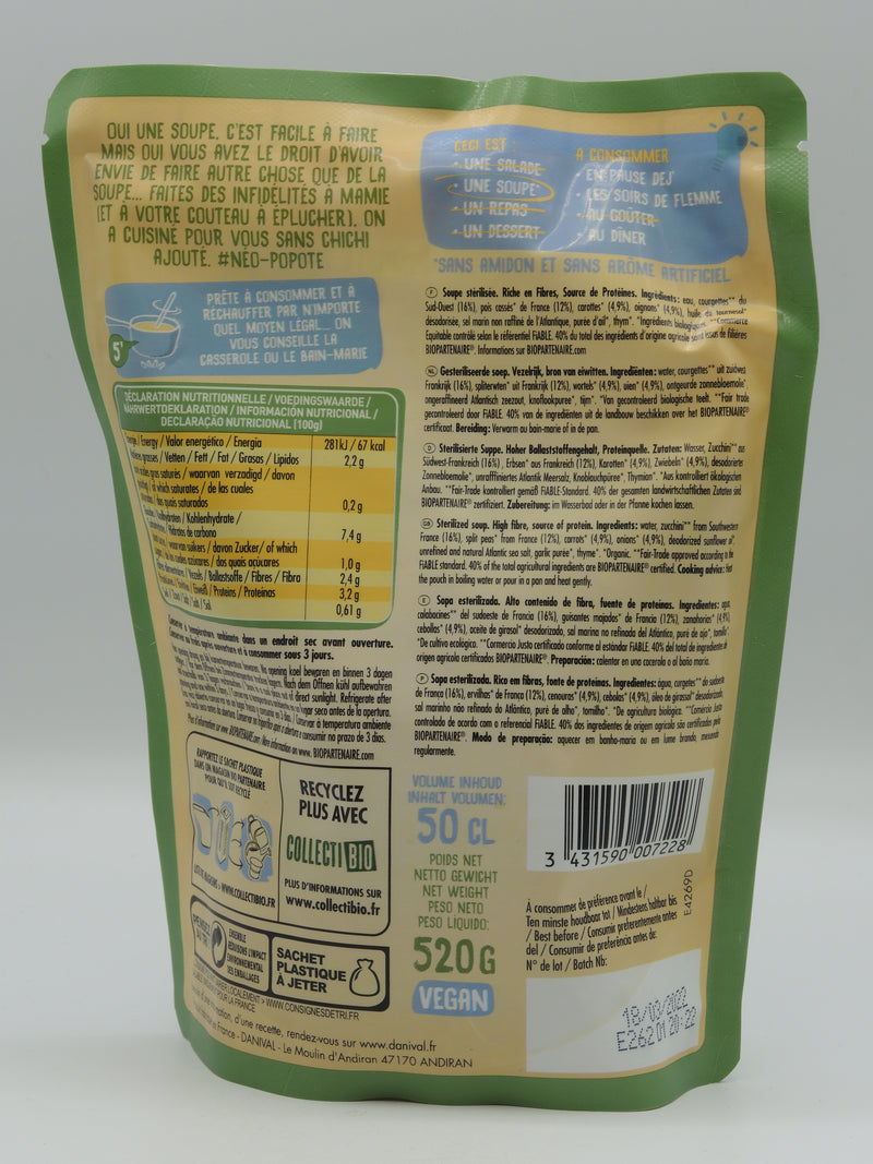 Soupe de pois cassés bio 50 cl, Danival