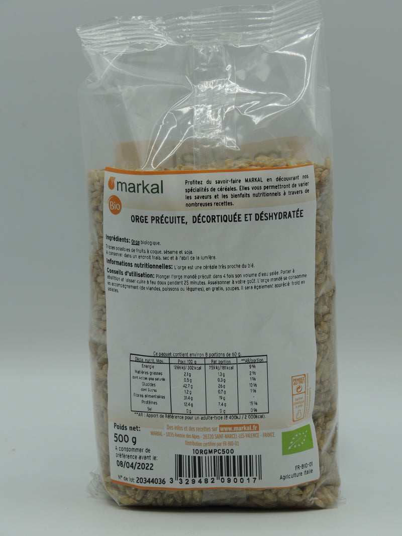 Orge mondé précuit, 500g, Markal