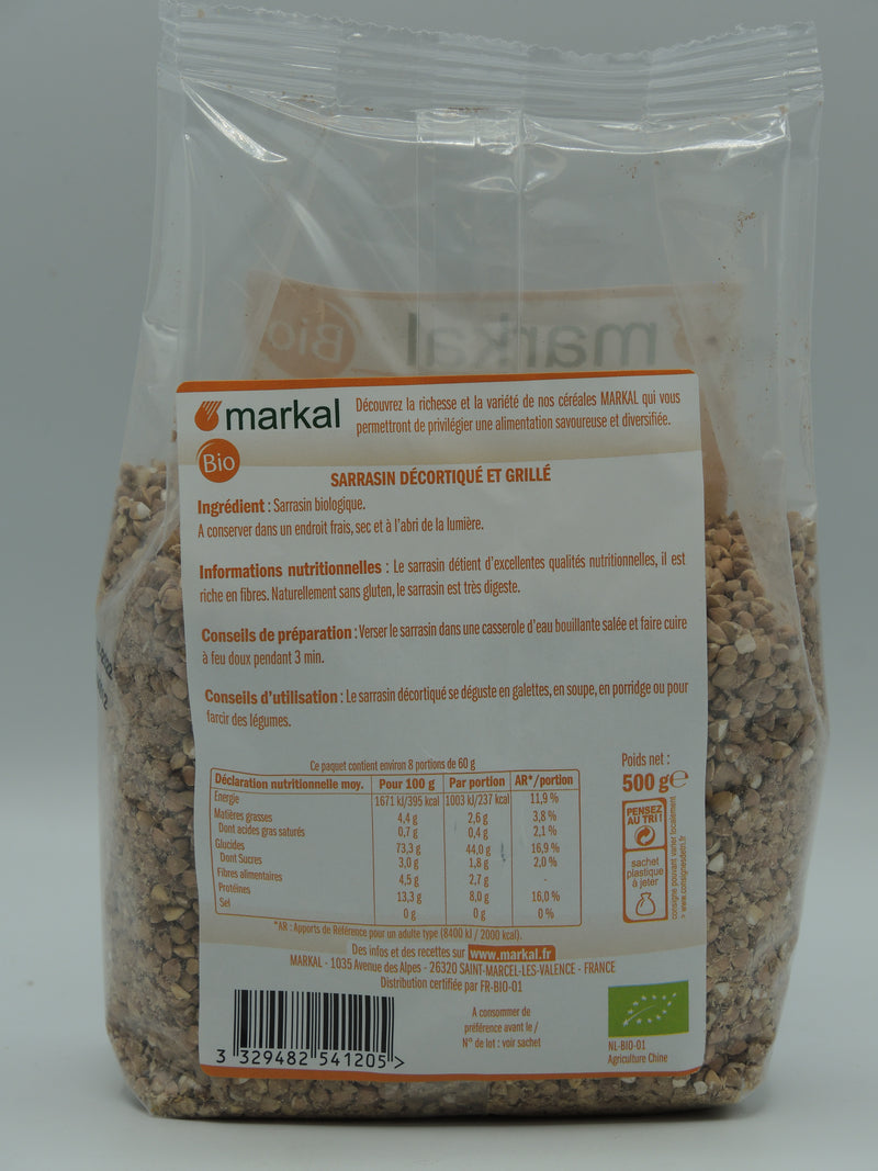 SARRASIN DÉCORTIQUÉ GRILLÉ "KASHA", 500g, Markal