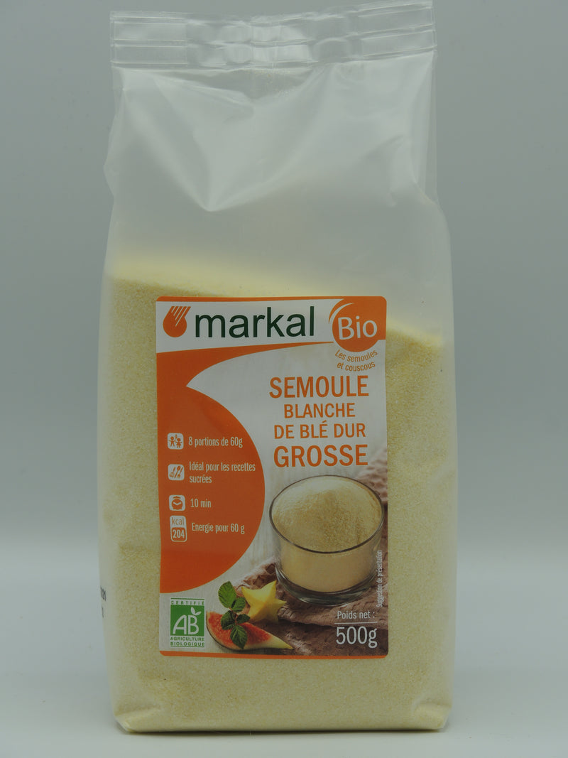 SEMOULE BLANCHE DE BLÉ DUR GROSSE, 500g, Markal