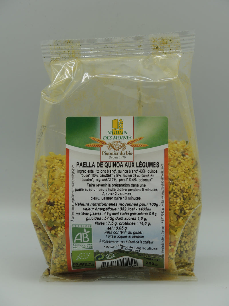 Paëlla de quinoa aux légumes 250g bio, Moulin des Moines