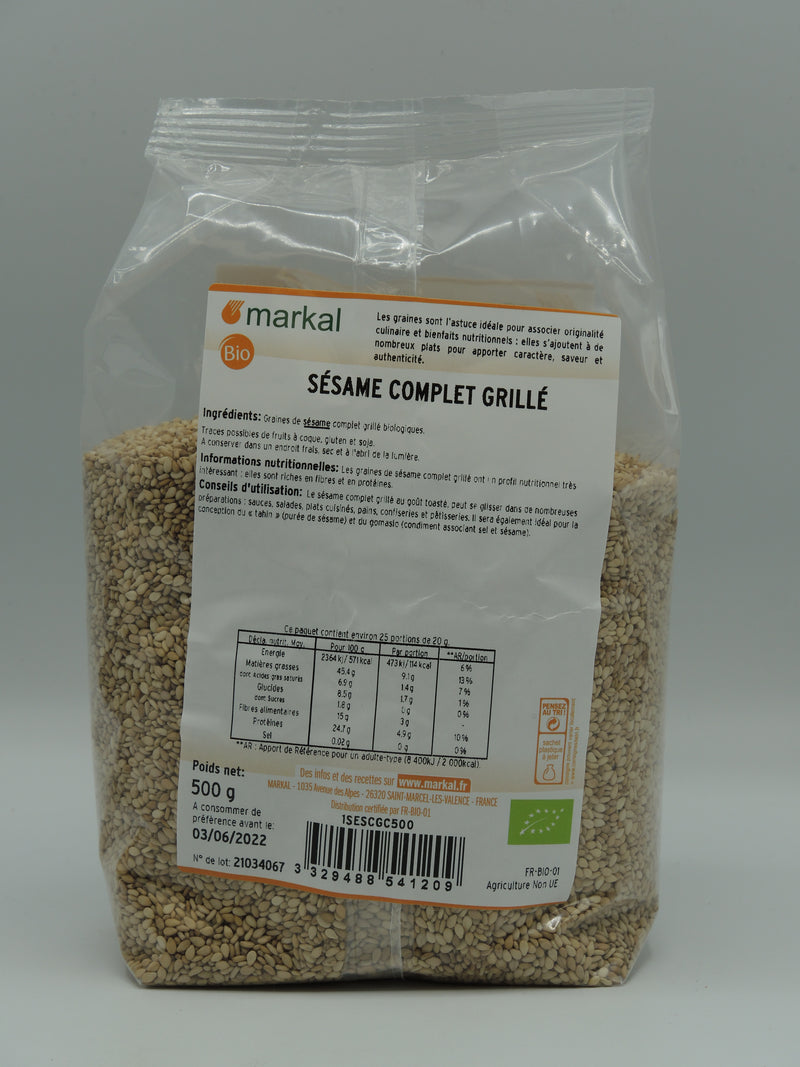 SÉSAME COMPLET GRILLÉ, 500g, Markal