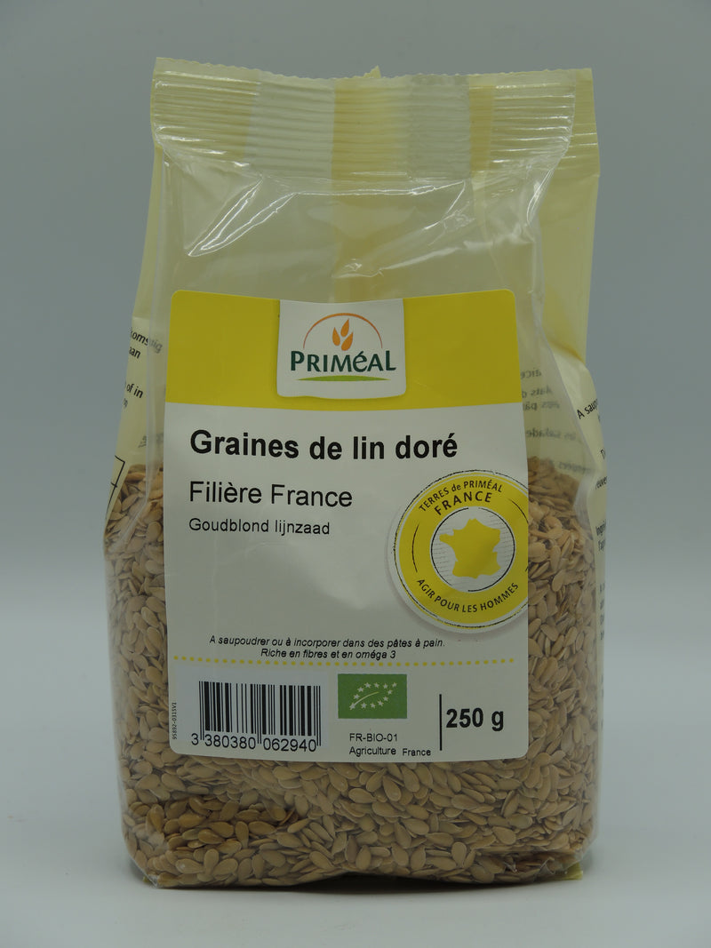 Graines de lin doré France, 250g, Priméal