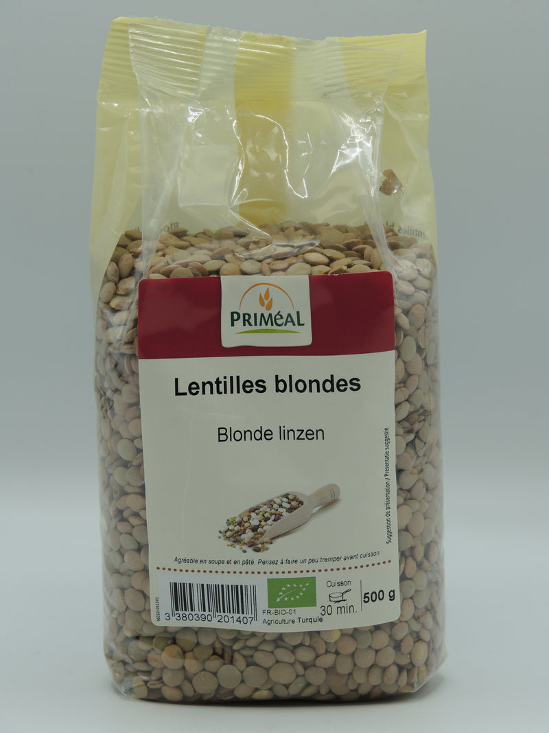 Lentilles blondes, 500g, Priméal