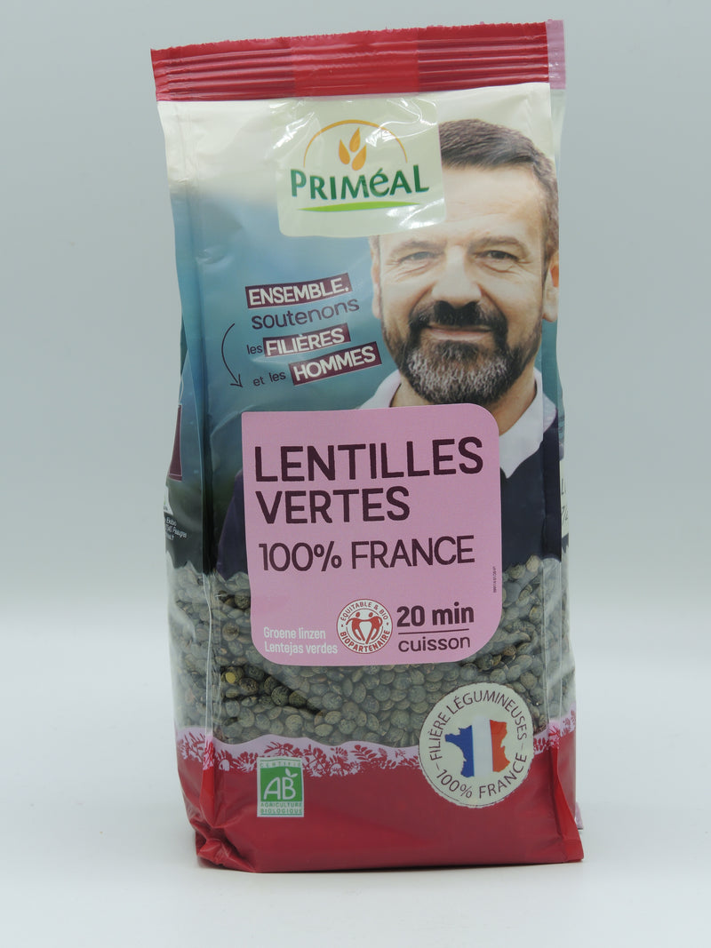 Lentilles vertes 100% France, 500g, Priméal