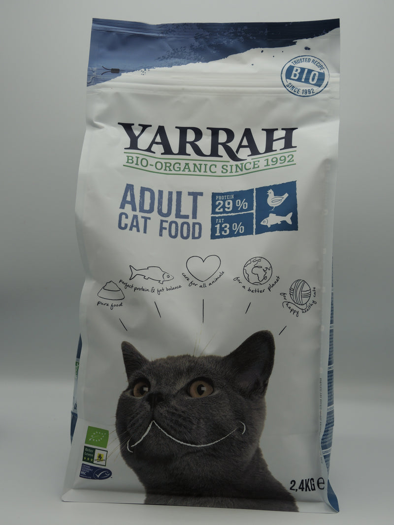 Croquettes biologiques au poisson pour chat, 2,4kg, Yarrah