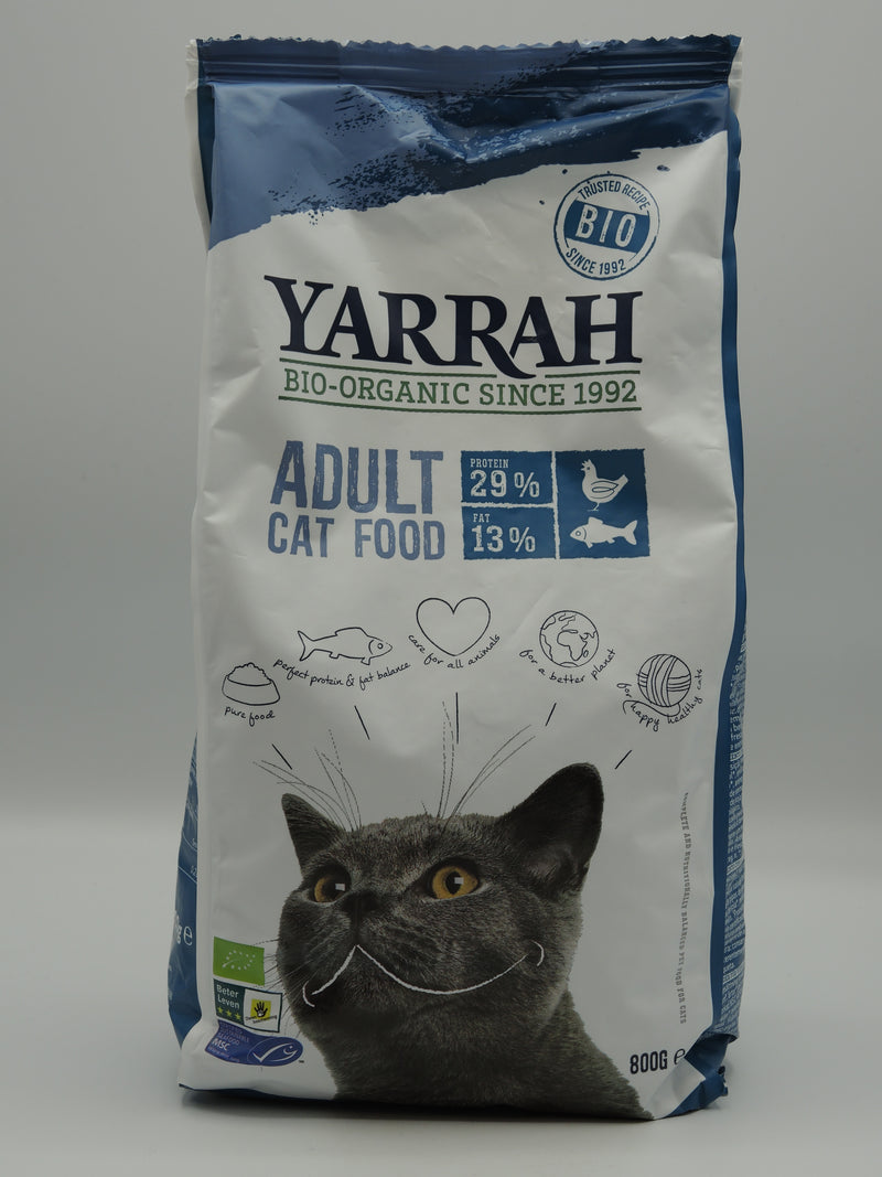 Croquettes biologiques au poisson pour chat, 800g, Yarrah