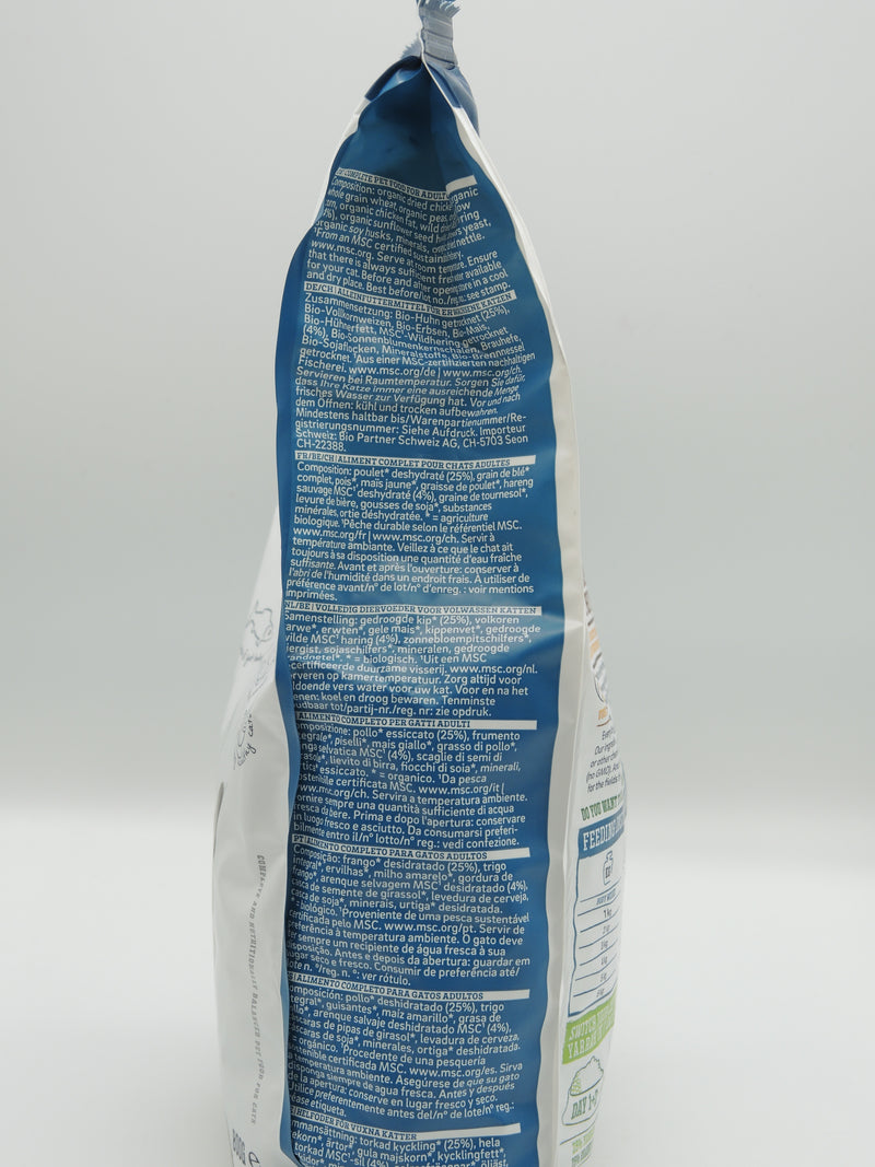 Croquettes biologiques au poisson pour chat, 800g, Yarrah