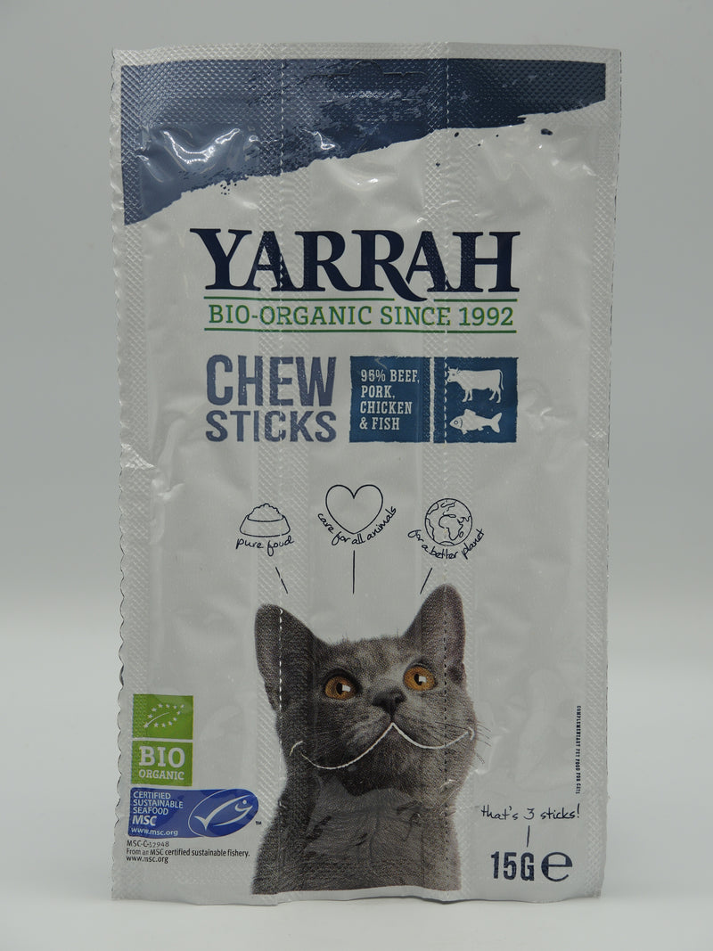 Bâtonnets à mâcher biologiques pour chat, 15g, Yarrah