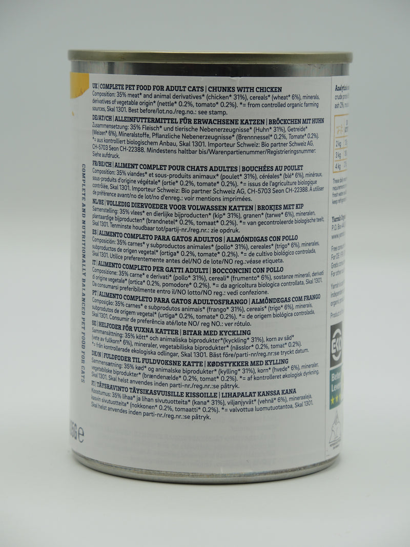 Bouchées biologiques au poulet pour chat, 405g, Yarrah