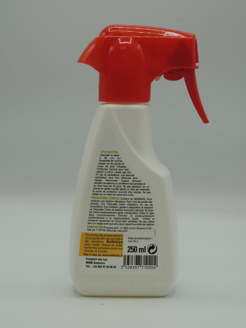 Spray antiparasitaire pour chiens et chiots, 250ml, Anibiolys
