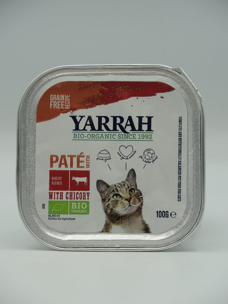 Pâté biologique au bœuf et au poulet pour chat, 100g, Yarrah