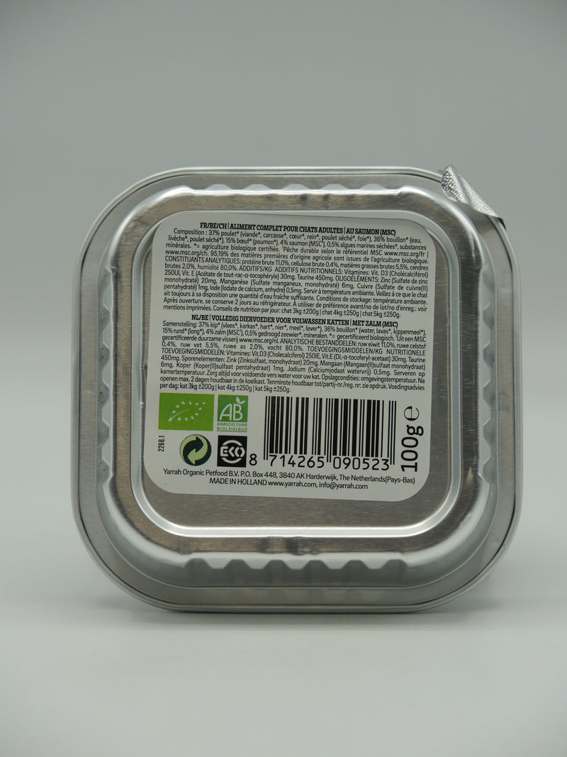 Alimentation pour chat, Yarrah Pâté , Saumon, 100g