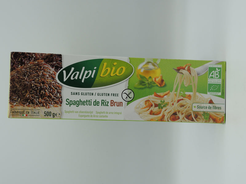 Spaghetti de riz brun, sans gluten, 500g, Valpibio
