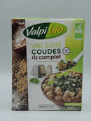 Coudes riz complet, sans gluten, 250g, Valpibio