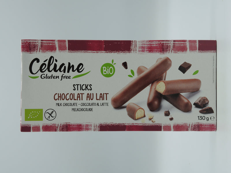 Sticks chocolat au lait, sans gluten, 130g, Céliane