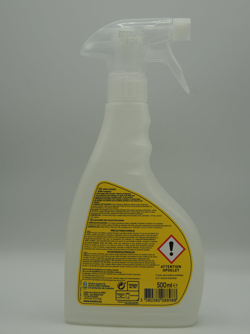 Spray vinaigre senteur eucalyptus, 500ml, Ecodoo
