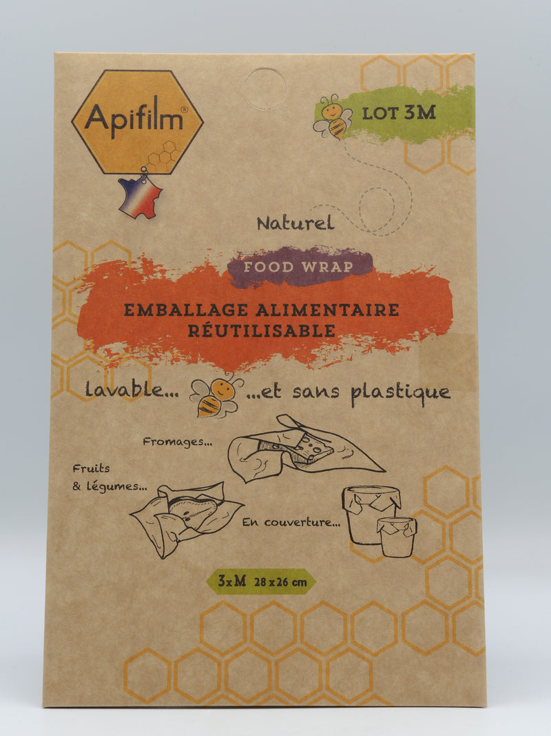 Emballage alimentaire réutilisable, taille M x3, Apifilm