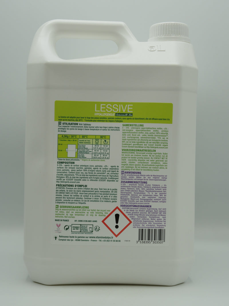 Lessive hypoallergénique à la camomille bio, 5l Etamine du lys