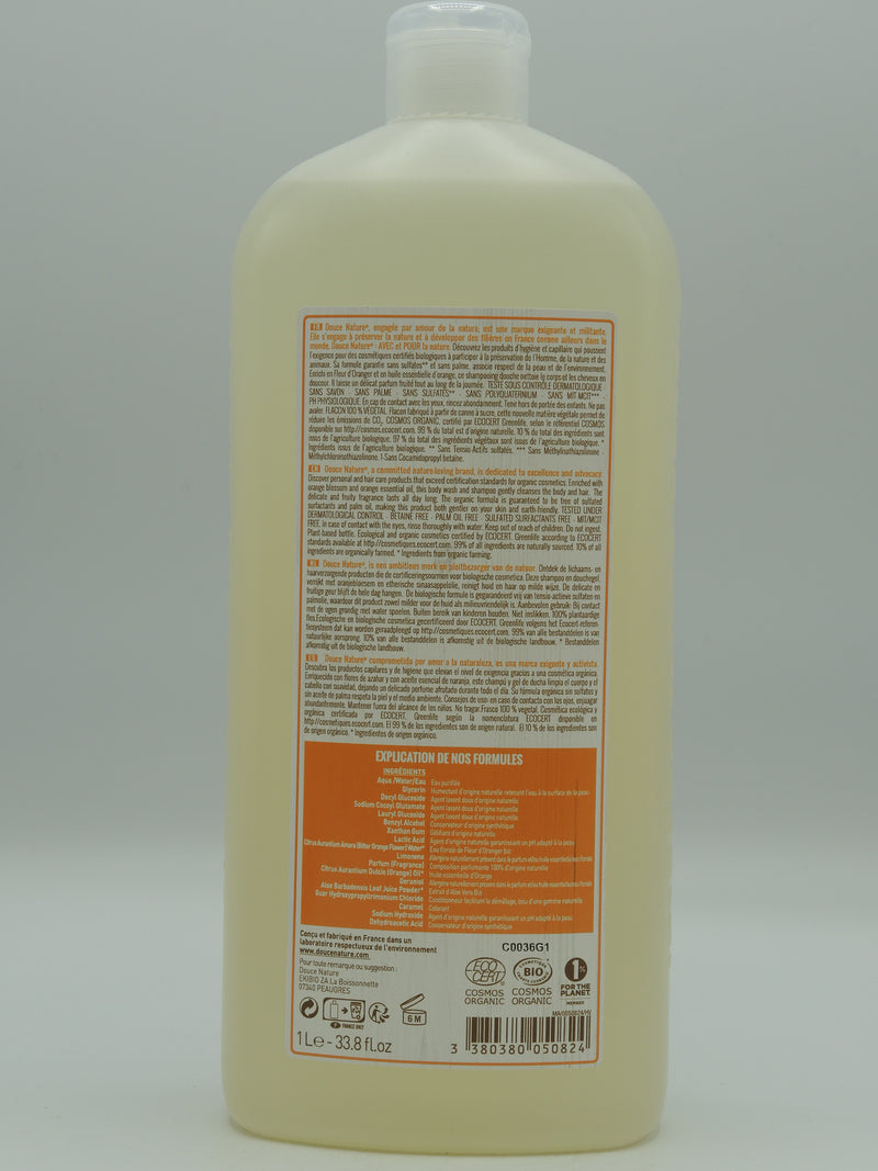Shampooing douche des familles, fleur d'oranger, 1l, Douce nature