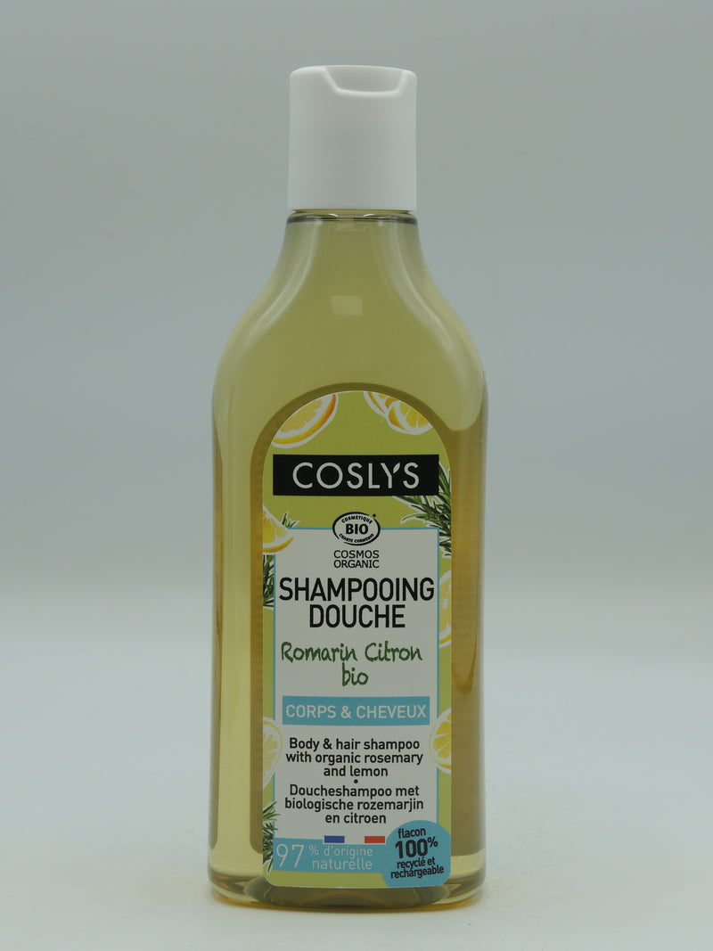 Shampoing douche, Romarin & citron, 250ml, Coslys
