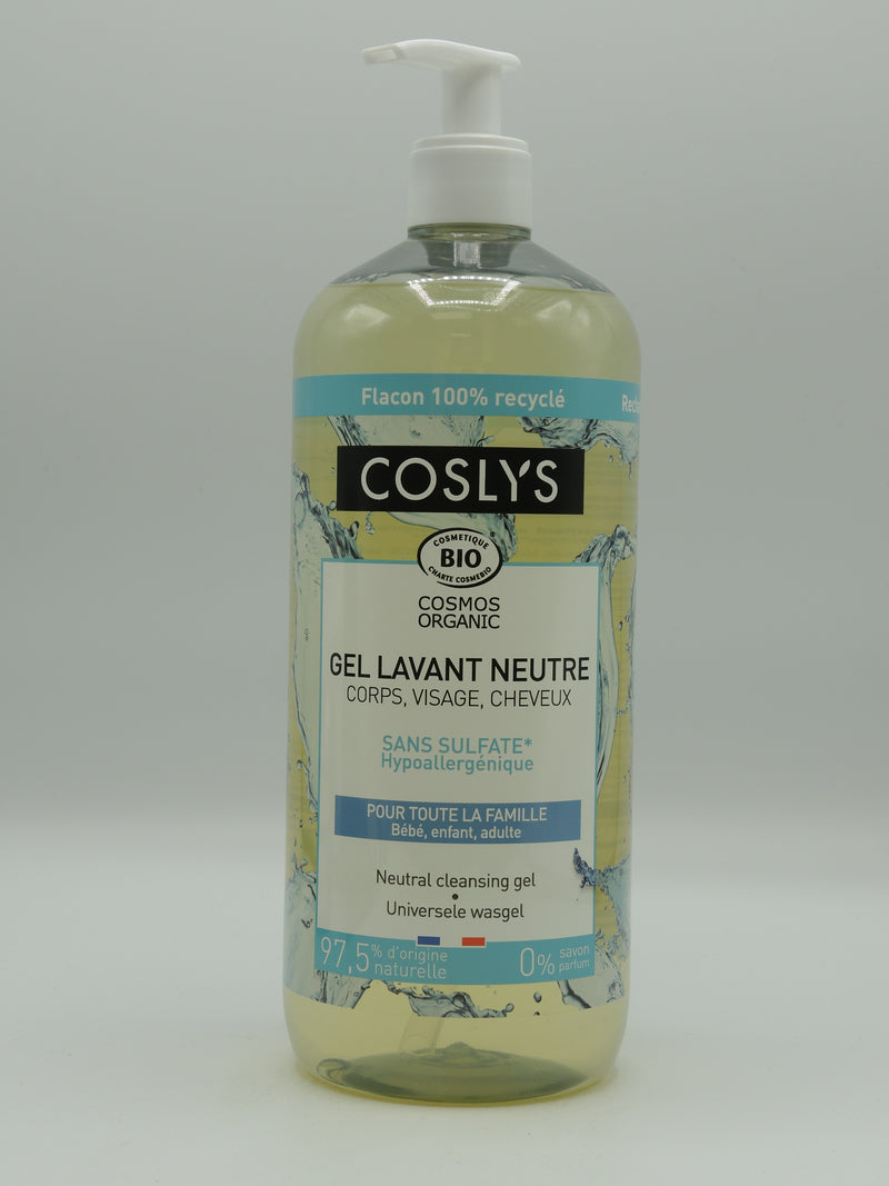 Gel lavant neutre, corps, visage, cheveux, 1l, Coslys
