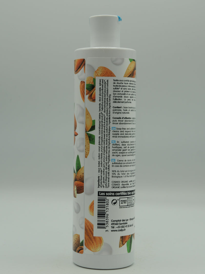 Crème de douche haute tolérance, Amande douce, 380ml, Coslys