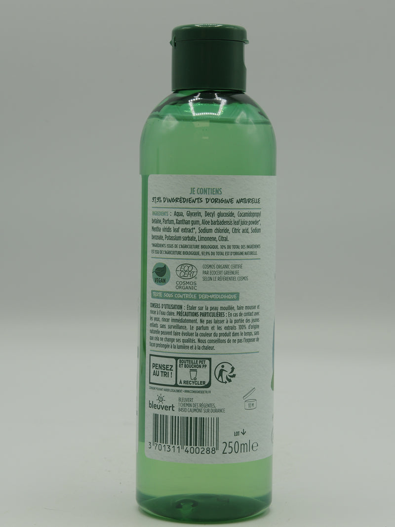 Gel douche, Menthe fraîche & aloe vera, 250ml, Je suis bio